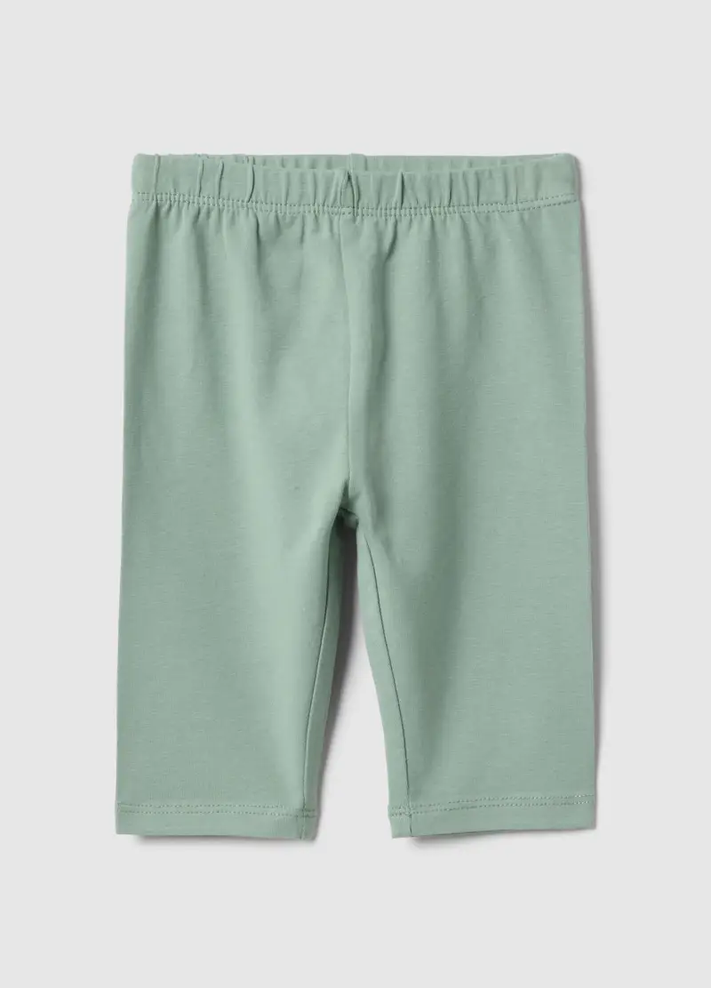 Leggings In Cotone Elasticizzato Verdi Da Bimba Skinny Fit, Bambina, Verde