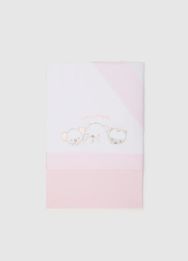 FAGOTTINO, Lenzuolini Rosa In Cotone Per Culla, Neonata, Bianco, Taglia: ONE SIZE