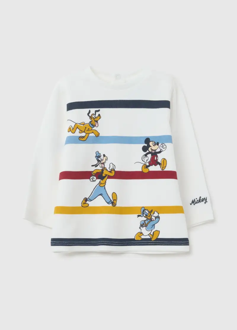 Maglia A Maniche Lunghe In Puro Cotone Multicolor Per Neonati, Neonato, Multicolor