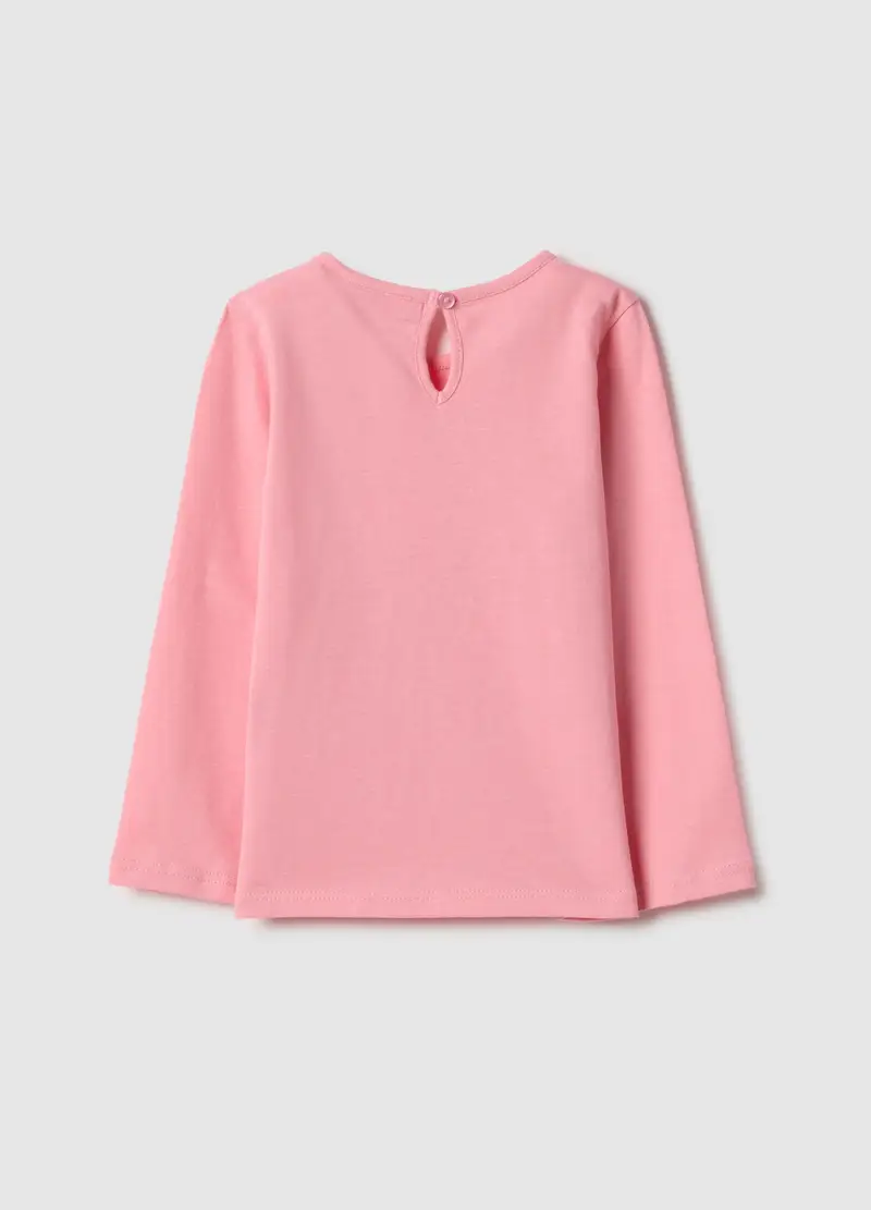 Maglia A Maniche Lunghe In Puro Cotone Rosa Da Bimba Regular Fit Con Ape, Bambina, Rosa miniatura 2