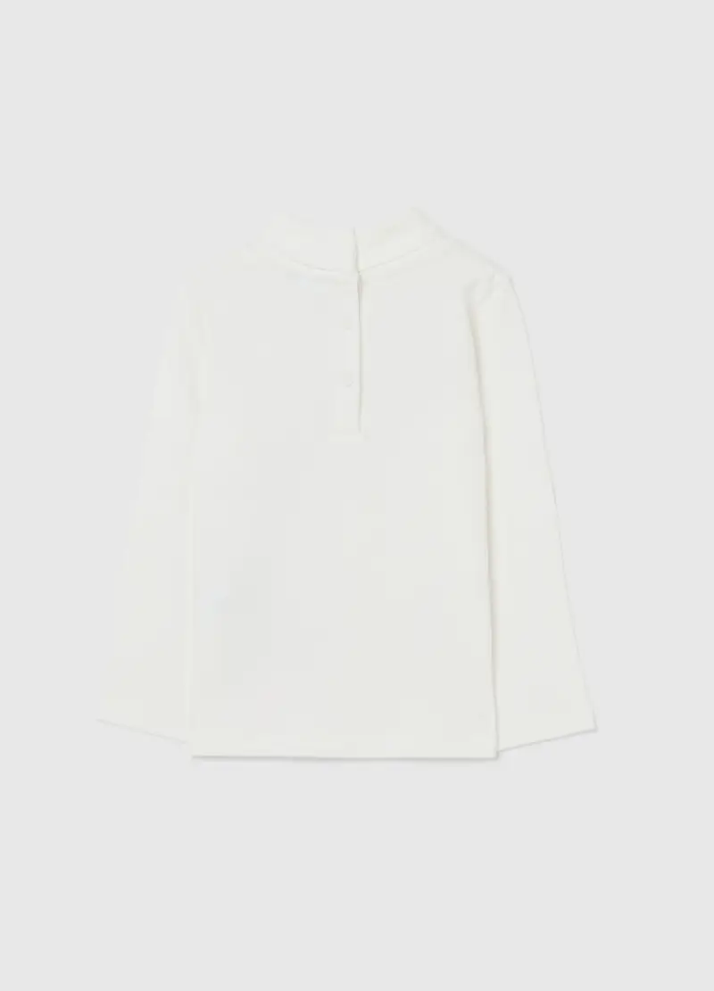 Maglia Bianca Da Bimba In Puro Cotone Regular Fit Con Stampa Glitter, Bambina, Bianco miniatura 2