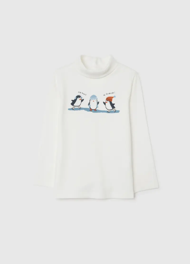 Maglia Bianca Da Bimbo In Misto Cotone Regular Fit, Bambino, Bianco