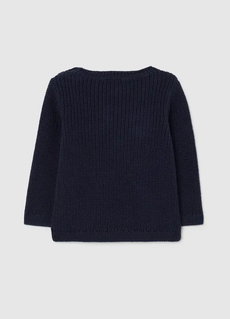 Maglia Blu Da Neonata In Puro Cotone Regular Fit Con Scritta, Neonato, Blu miniatura 2