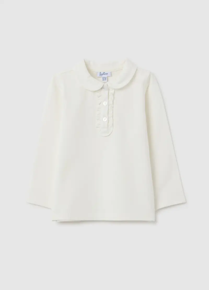 FAGOTTINO, Maglia Da Bambina In Cotone Bianco Regular Fit, Bianco, Taglia: 9-12