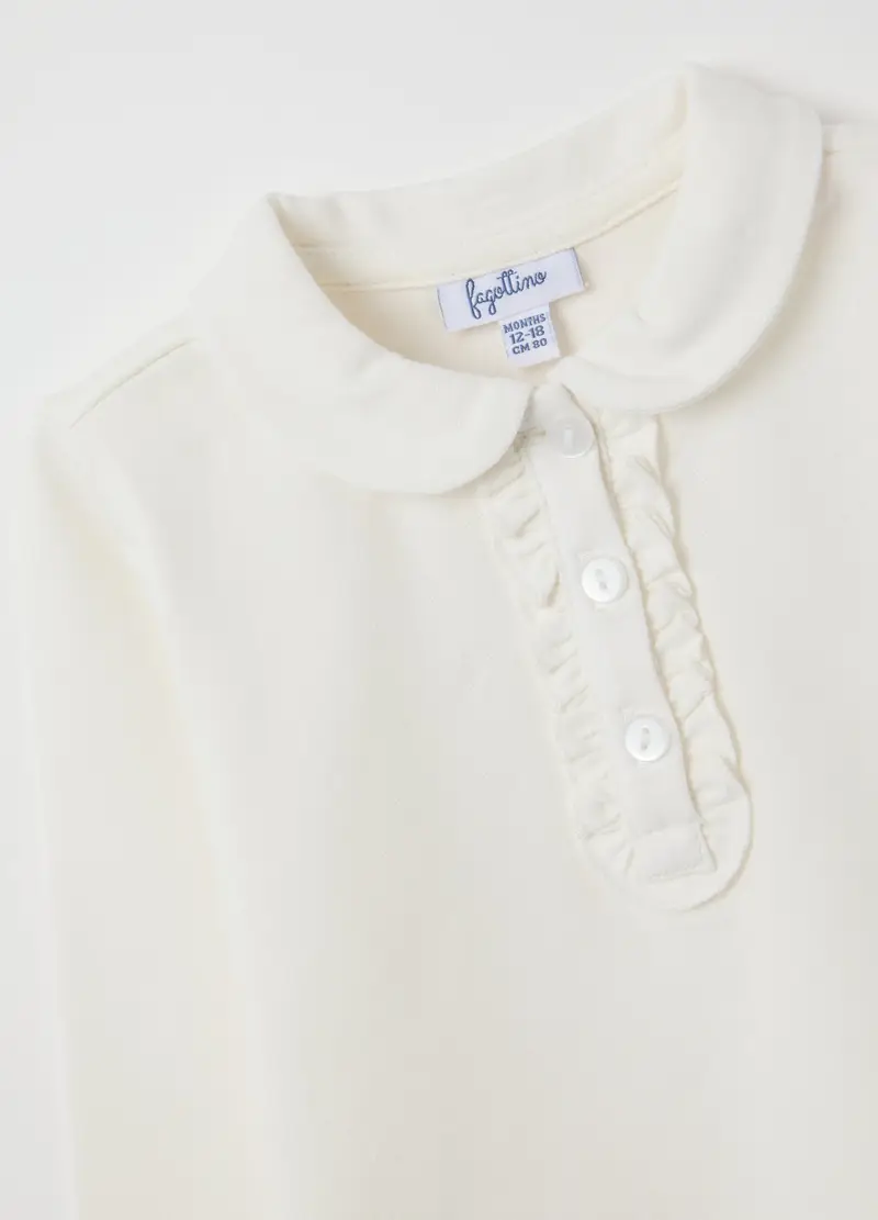 FAGOTTINO, Maglia Da Bambina In Cotone Bianco Regular Fit, Bianco, Taglia: 9-12 miniatura 2