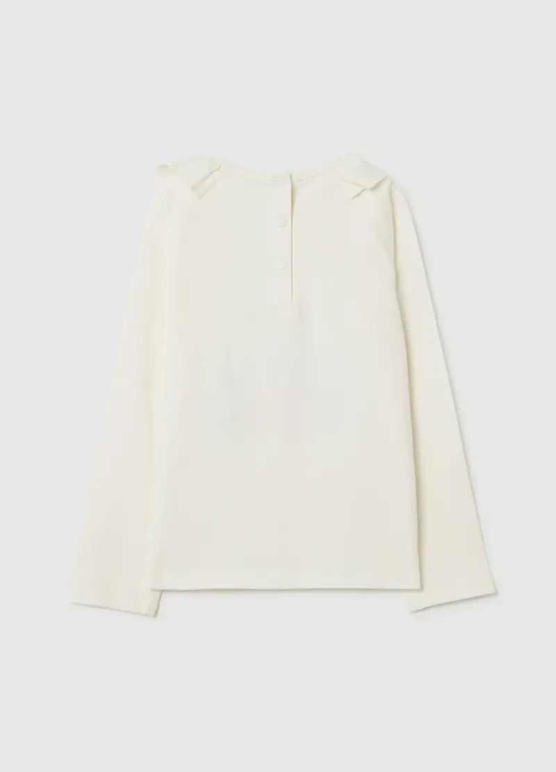 Maglia Da Bambina In Misto Cotone Bianca Regular Fit, Bianco miniatura 2