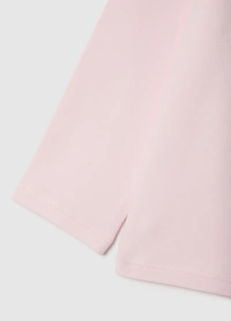 Maglia Da Bambina In Misto Cotone Elasticizzato Rosa Con Collo Alto, Rosa miniatura 3