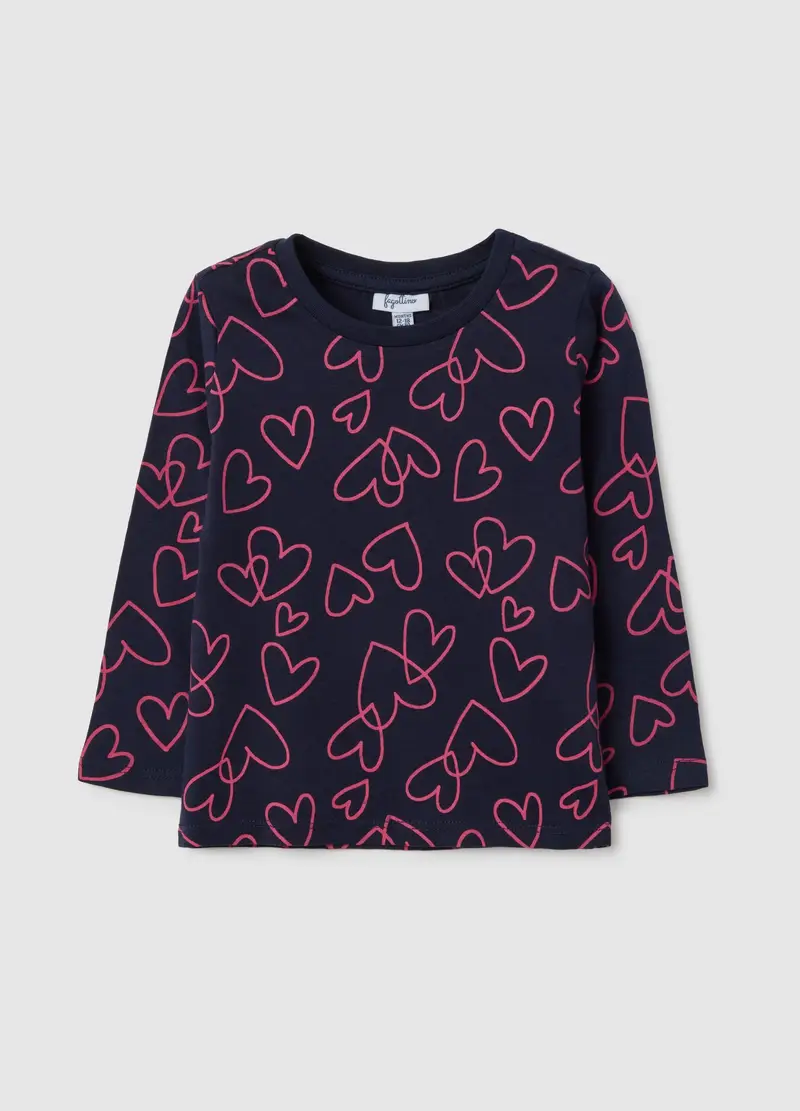 FAGOTTINO, Maglia Da Bambina In Puro Cotone Blu Regular Fit, Blu, Taglia: 9-12