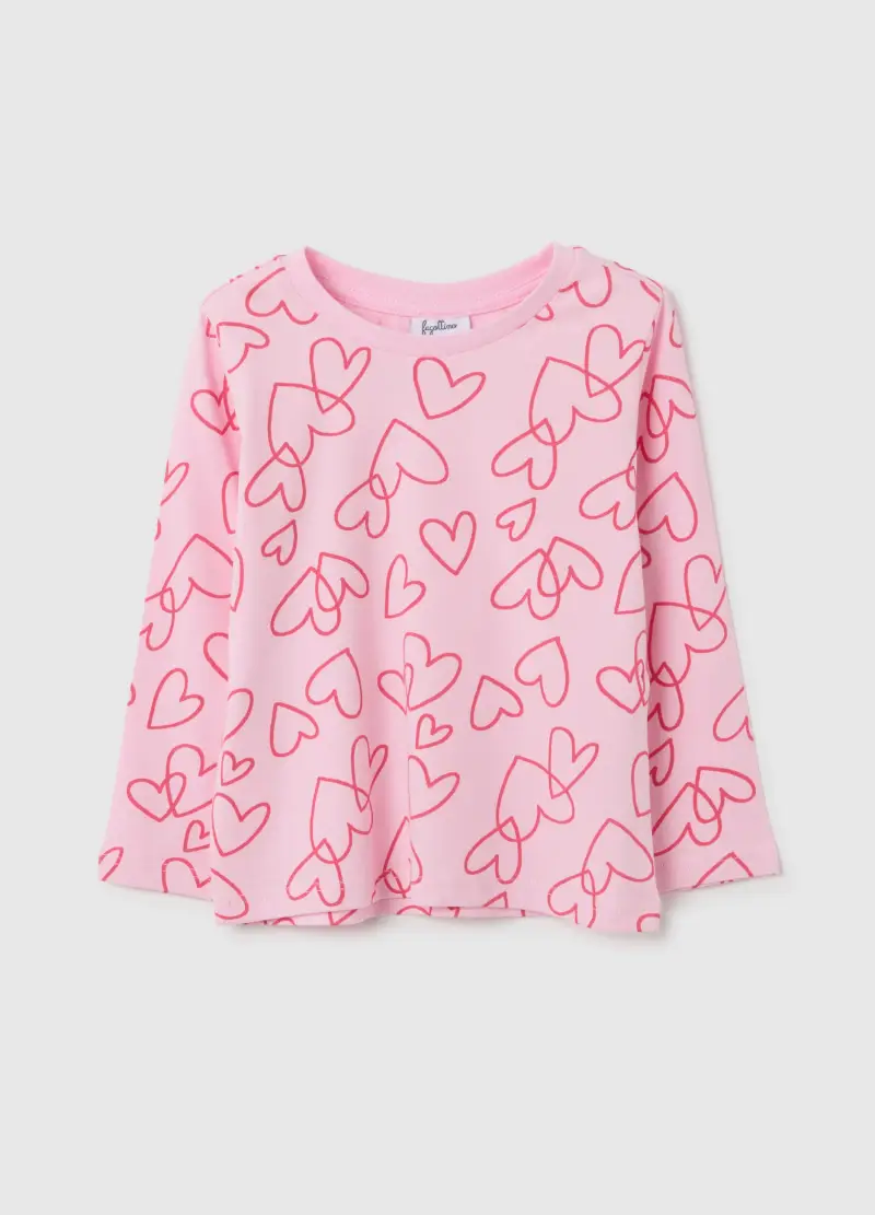 Fagottino Maglia Da Bambina In Puro Cotone Rosa