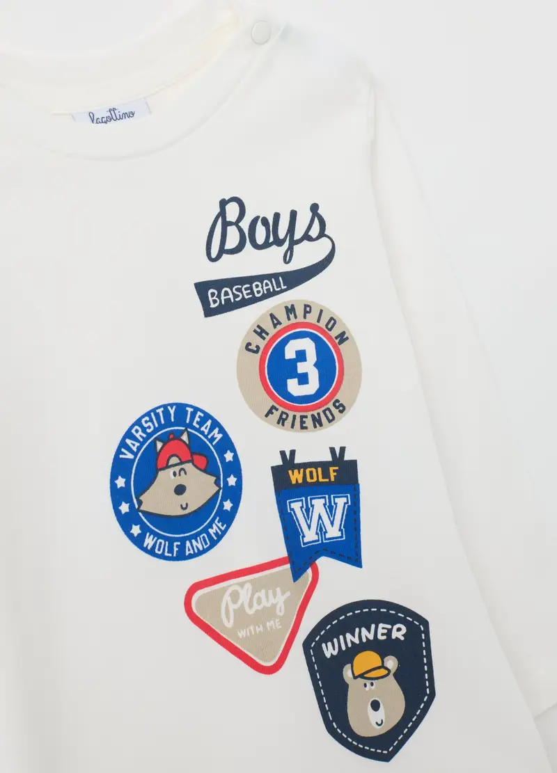 FAGOTTINO, Maglia Da Bambino In Puro Cotone Bianca, Bianco, Taglia: 12-18 miniatura 2