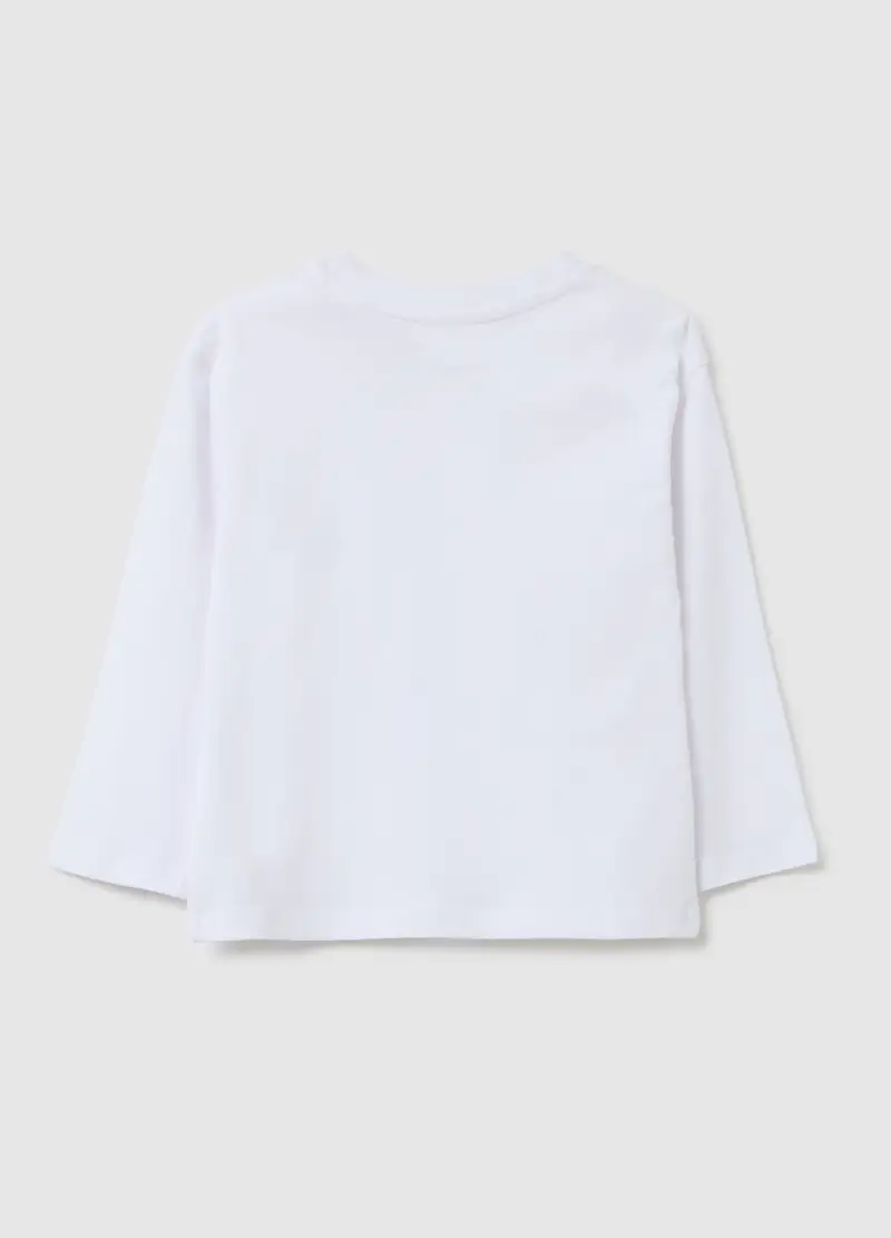 Maglia Da Bambino In Puro Cotone Bianca Regular Fit, Bianco miniatura 2