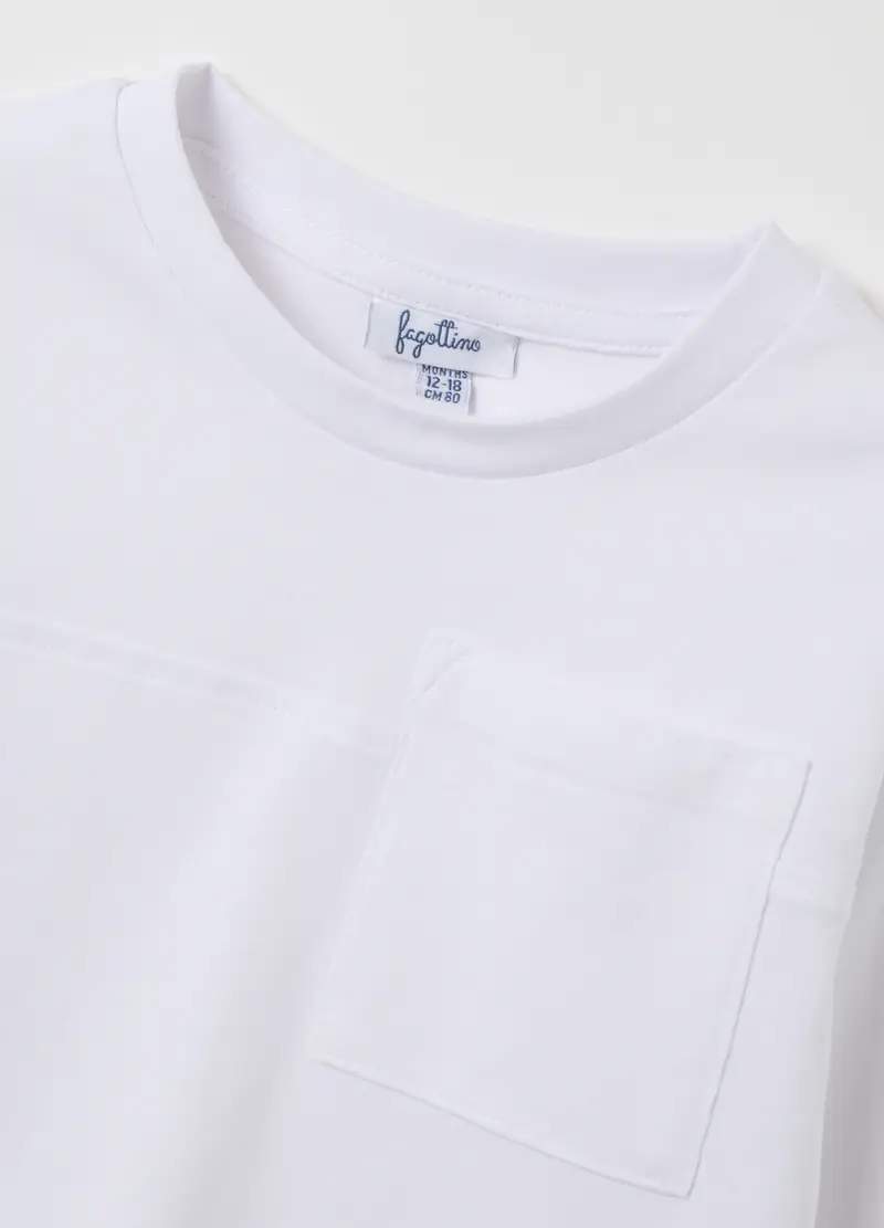 Maglia Da Bambino In Puro Cotone Bianca Regular Fit, Bianco miniatura 3