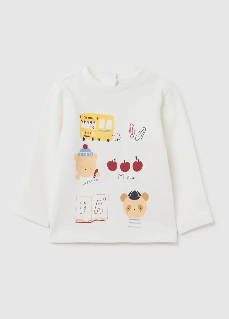 FAGOTTINO, Maglia Da Bambino In Puro Cotone Bianca Regular Fit, Neonato, Bianco, Taglia: 1-3