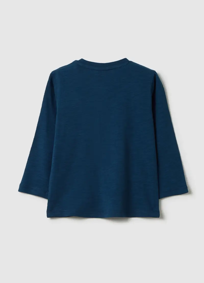 Maglia Da Bambino In Puro Cotone Blu, Blu miniatura 2