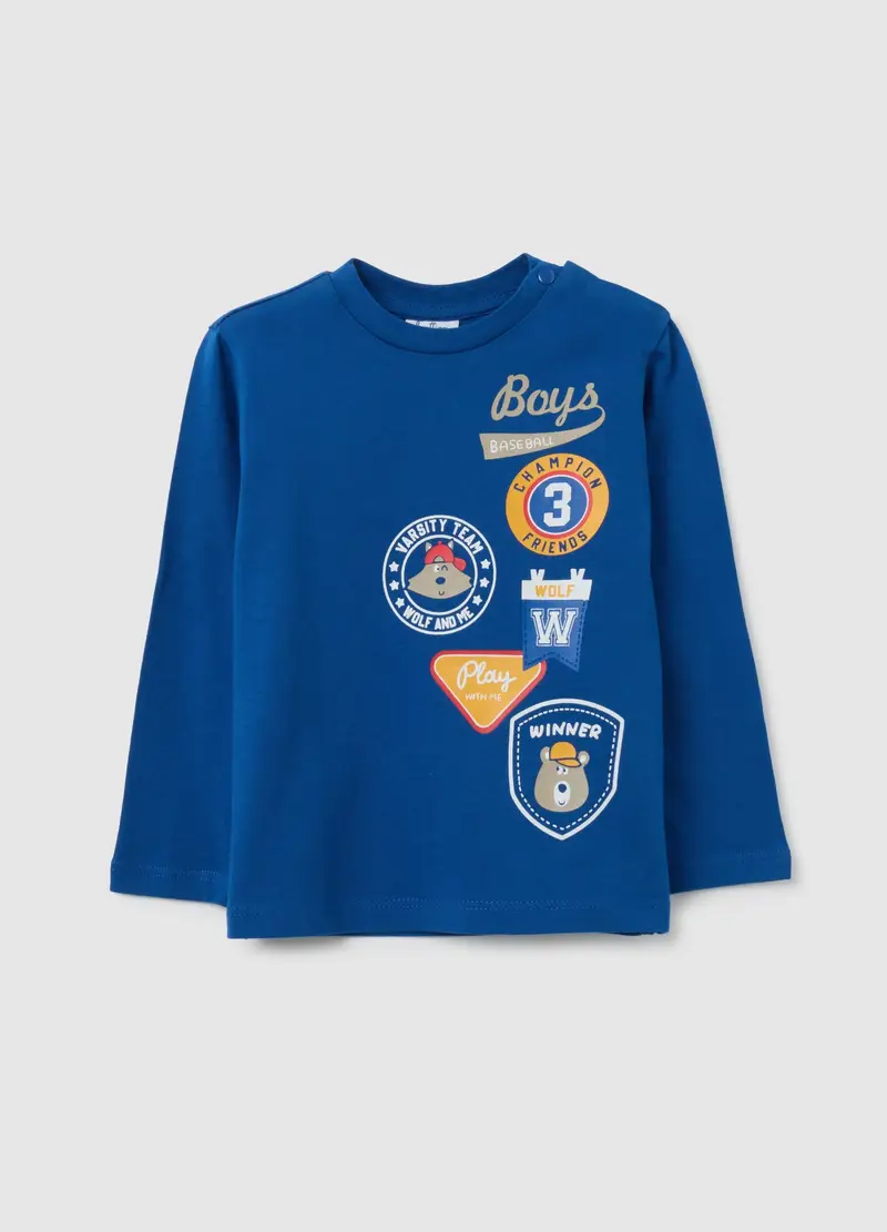 FAGOTTINO, Maglia Da Bambino In Puro Cotone Blu Regular Fit, Blu, Taglia: 12-18