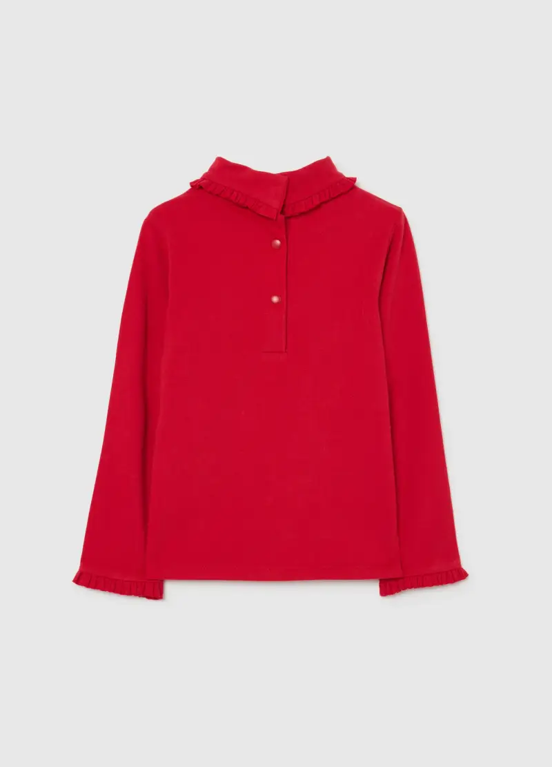 Maglia Da Bimba In Cotone Elasticizzato Rossa, Bambina, Rosso miniatura 2