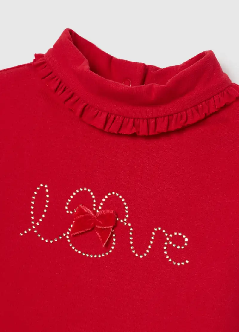 Maglia Da Bimba In Cotone Elasticizzato Rossa, Bambina, Rosso miniatura 3