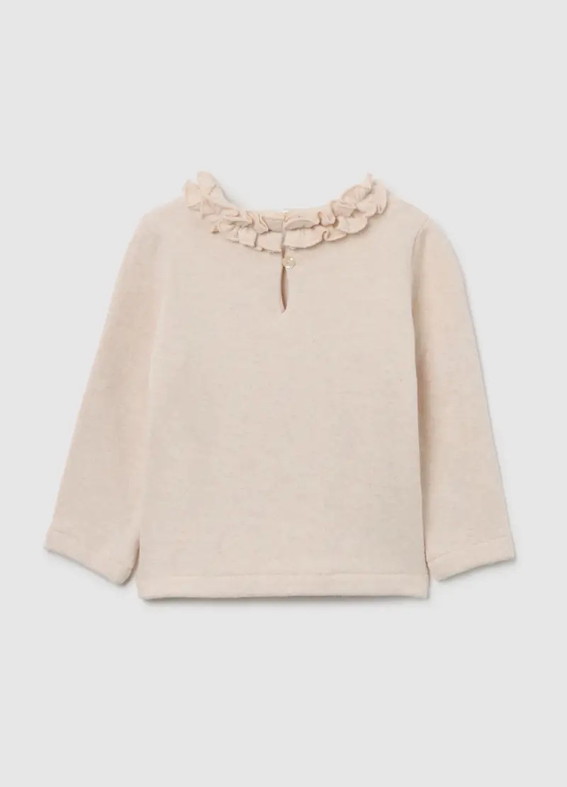 Maglia Da Bimba In Misto Cotone Beige Regular Fit, Bambina, Beige miniatura 2