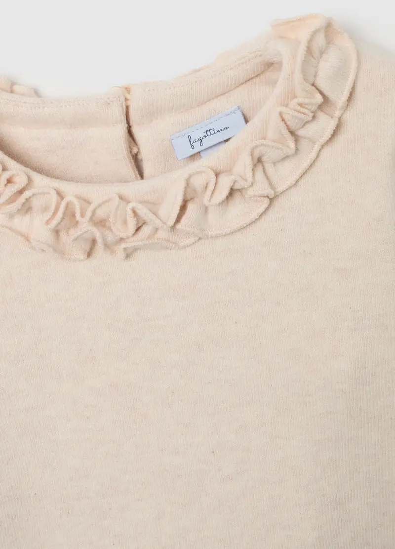 Maglia Da Bimba In Misto Cotone Beige Regular Fit, Bambina, Beige miniatura 3