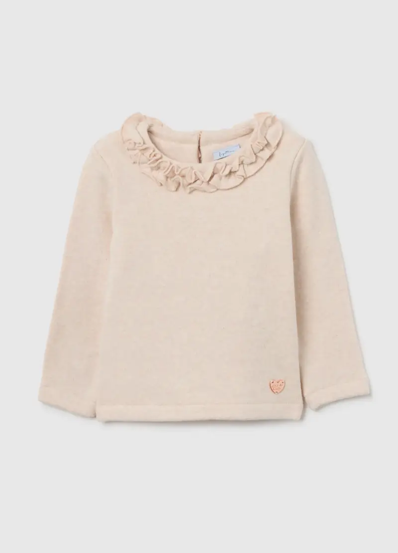 Maglia Da Bimba In Misto Cotone Beige Regular Fit, Bambina, Beige