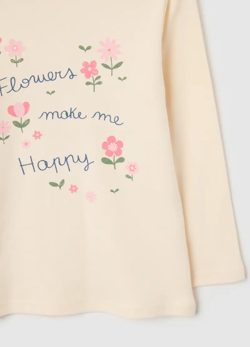 Maglia Da Bimba In Puro Cotone Beige Regular Fit, Bambina, Beige miniatura 3