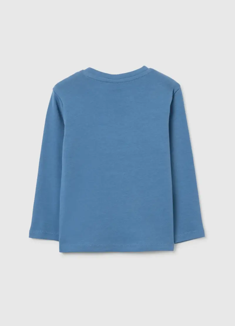 Maglia Da Bimbo In Puro Cotone Blu Regular Fit Con Stampa, Bambino, Blu miniatura 2