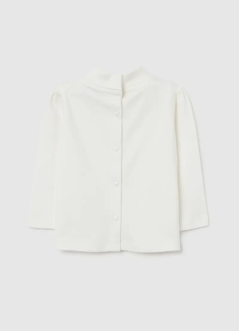 Maglia Da Neonata In Puro Cotone Bianca Regular Fit, Bianco miniatura 2