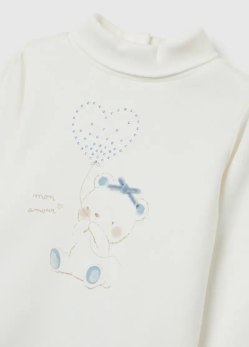 Maglia Da Neonata In Puro Cotone Bianca Regular Fit, Bianco miniatura 3