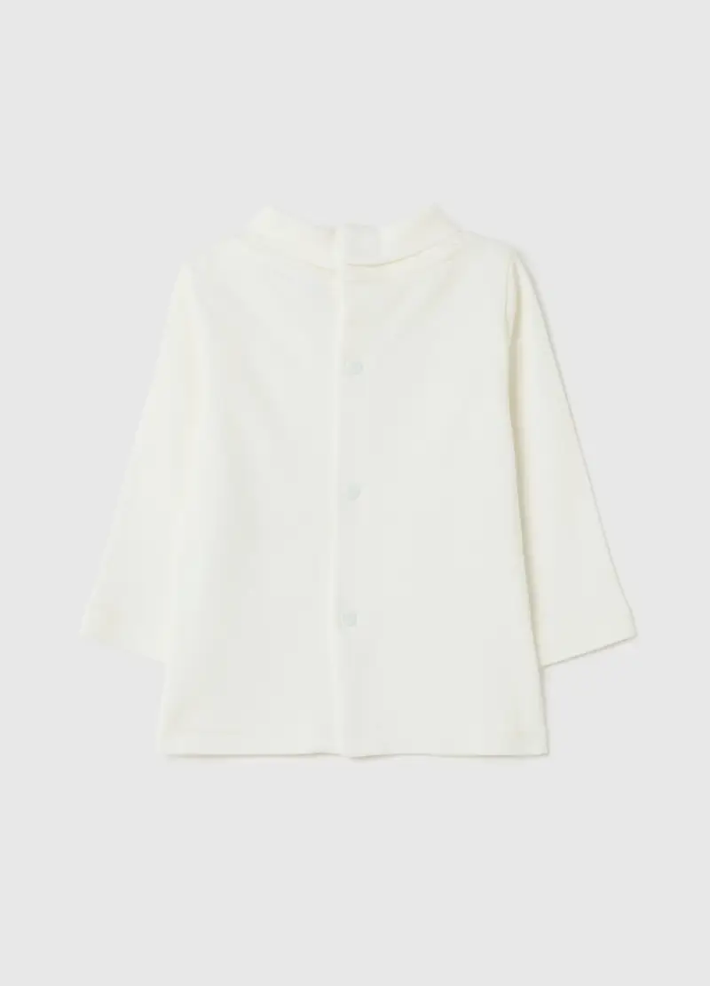 Maglia Da Neonato In Puro Cotone Bianca Regular Fit, Bianco miniatura 2