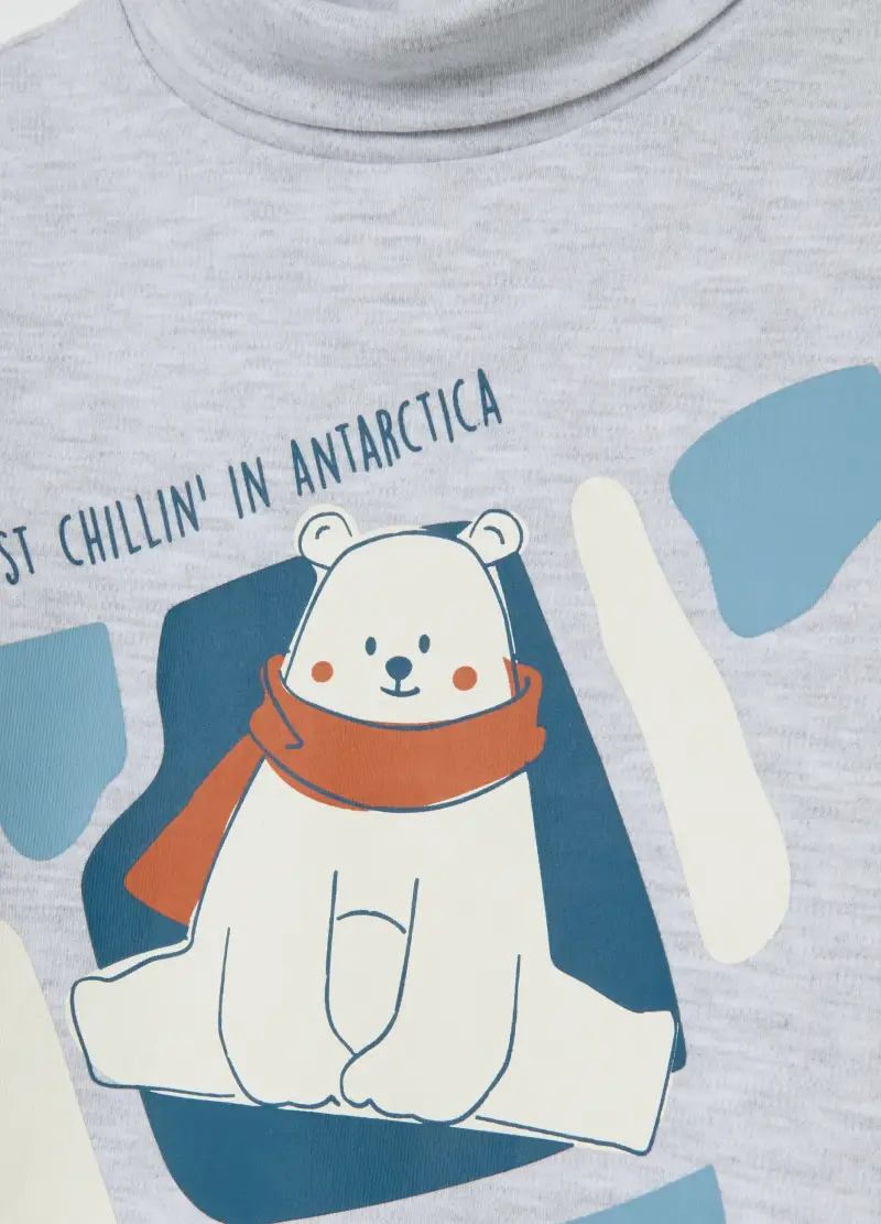 Maglia Grigia Da Bimbo In Misto Cotone Regular Fit, Bambino, Grigio miniatura 3