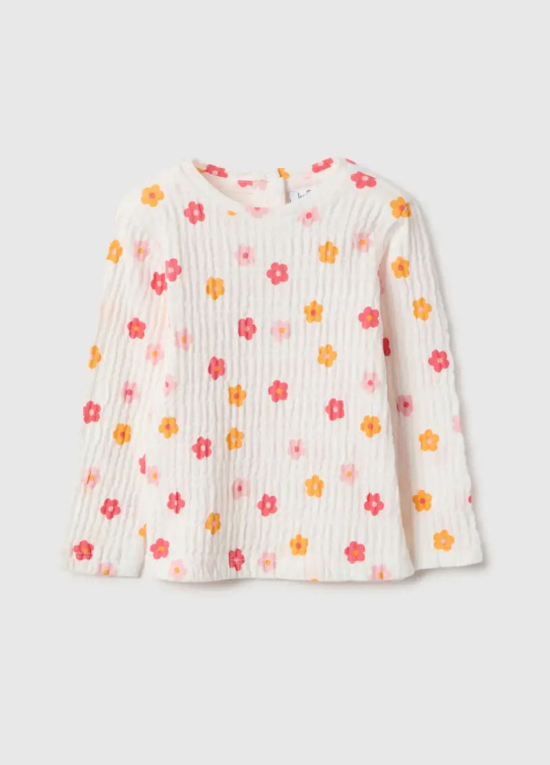 Maglia In Cotone Elasticizzato Multicolor Da Bimba Regular Fit, Bambina, Multicolor