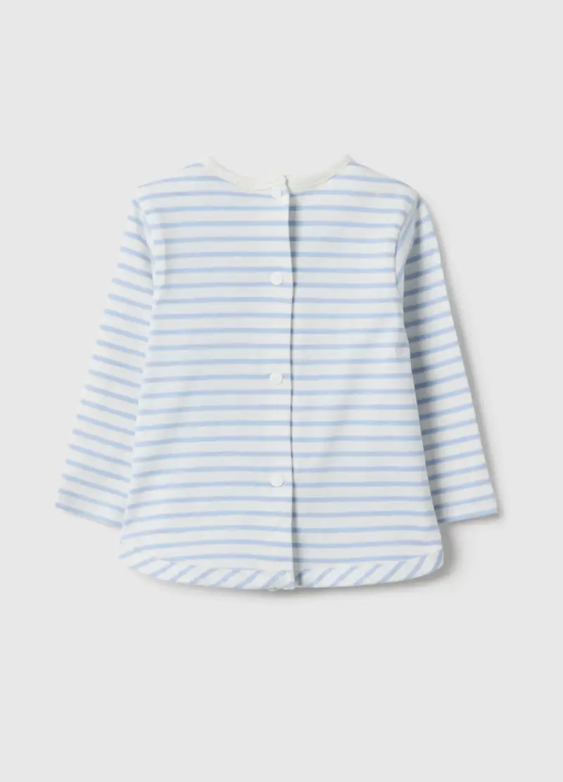 Maglia In Puro Cotone A Righe Multicolor Da Neonata Regular Fit, Multicolor miniatura 2