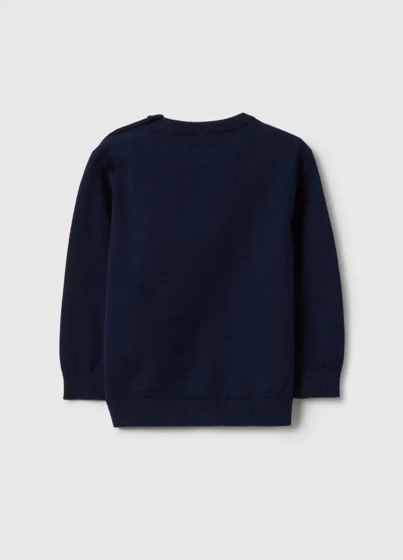 Maglia In Puro Cotone Blu Regular Fit Con Bottoni Per Bimbo, Bambino, Blu miniatura 2