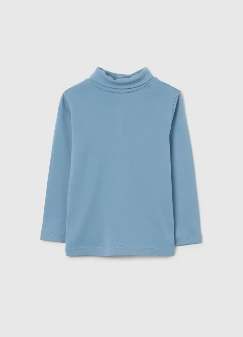 Maglietta Azzurra A Maniche Lunghe Da Bimbo In Puro Cotone Regular Fit, Bambino, Azzurro