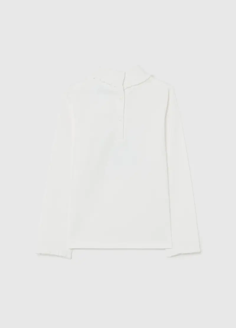 Maglietta Bianca Da Bimba In Cotone Elasticizzato Con Stampa, Bambina, Bianco miniatura 2