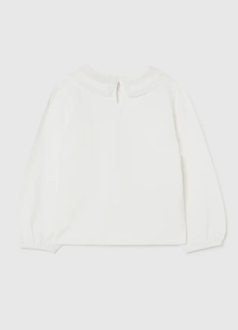 Maglietta Bianca Da Bimba In Cotone Elasticizzato Regular Fit, Bambina, Bianco miniatura 2