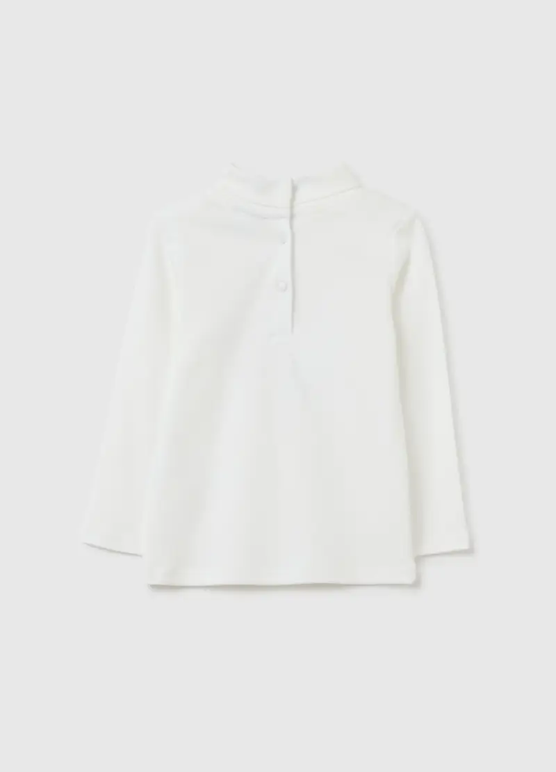 Maglietta Da Bambina In Puro Cotone Bianca Regular Fit, Bianco miniatura 2