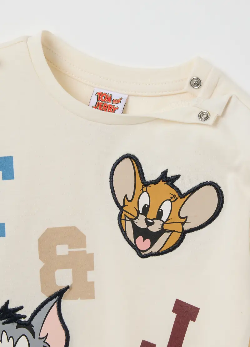 Maglietta Da Bambino In Puro Cotone Beige Con Stampa, Beige miniatura 3