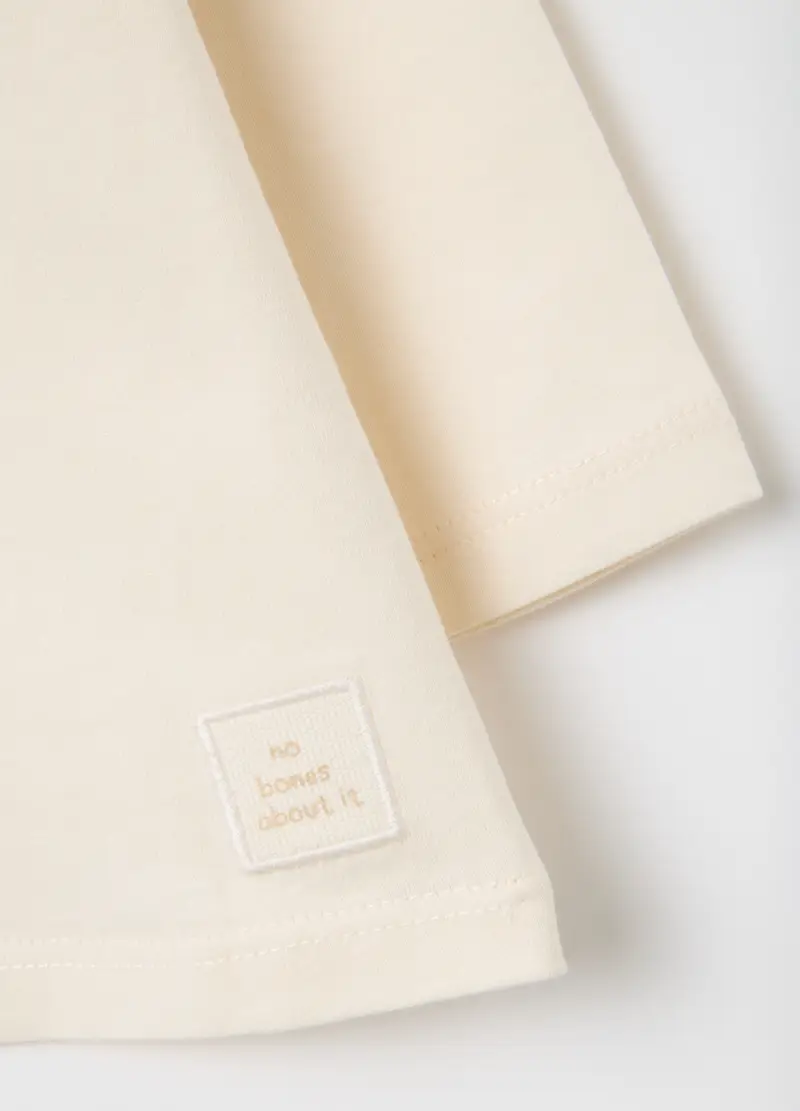 Maglietta Da Bambino In Puro Cotone Beige Regular Fit, Beige miniatura 3