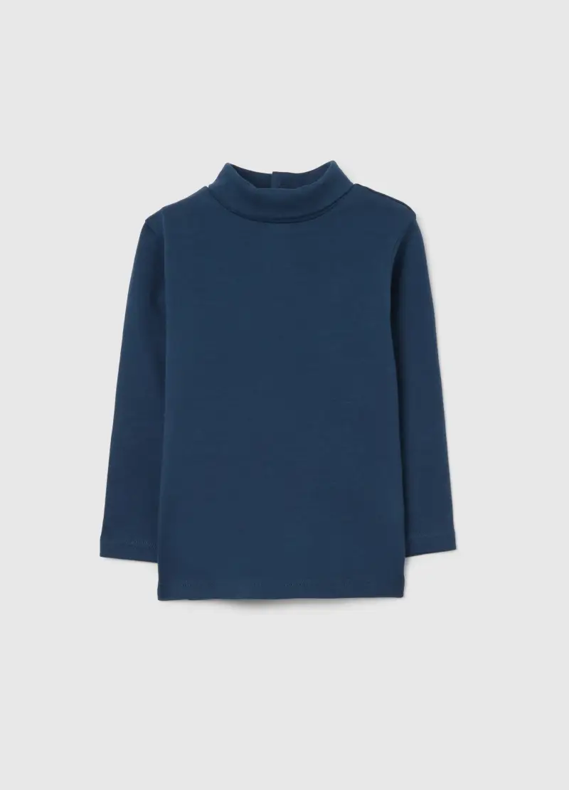 Maglietta Da Bambino In Puro Cotone Blu Regular Fit, Blu