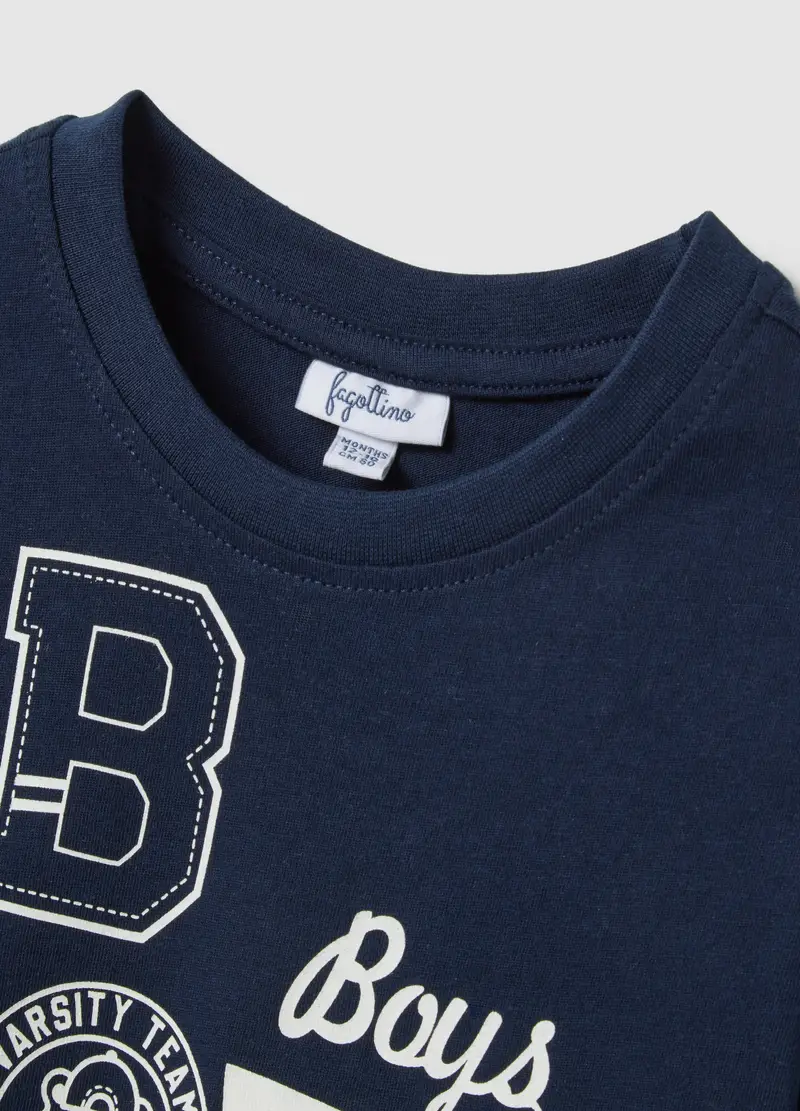 FAGOTTINO, Maglietta Da Bambino In Puro Cotone Blu Regular Fit, Blu, Taglia: 9-12 miniatura 3