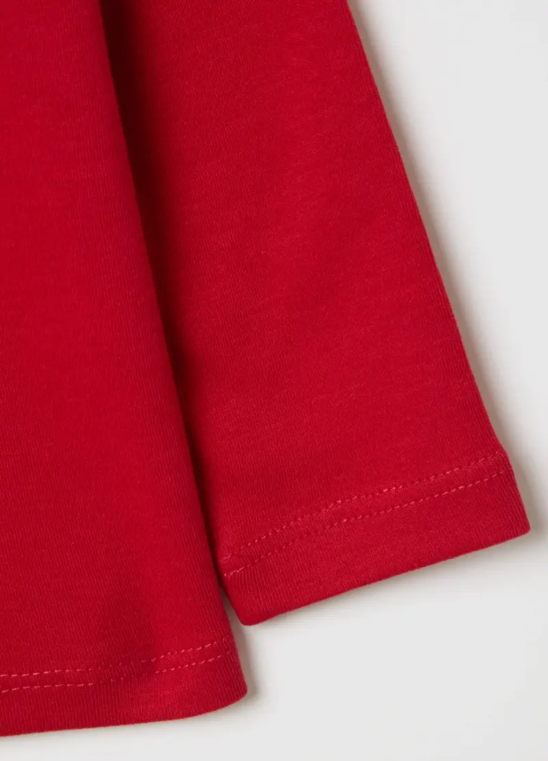 Maglietta Da Bambino In Puro Cotone Rosso Regular Fit, Rosso miniatura 3