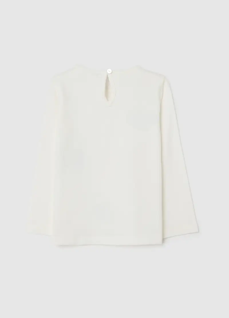 Maglietta Da Bimba In Cotone Bianco Regular Fit Con Stampa, Bambina, Multicolor miniatura 2