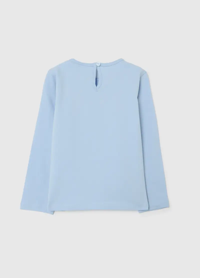 Maglietta Da Bimba In Cotone Elasticizzato Azzurra, Bambina, Azzurro miniatura 2