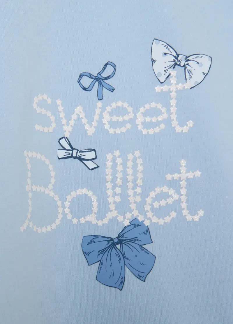 Maglietta Da Bimba In Cotone Elasticizzato Azzurra, Bambina, Azzurro miniatura 3