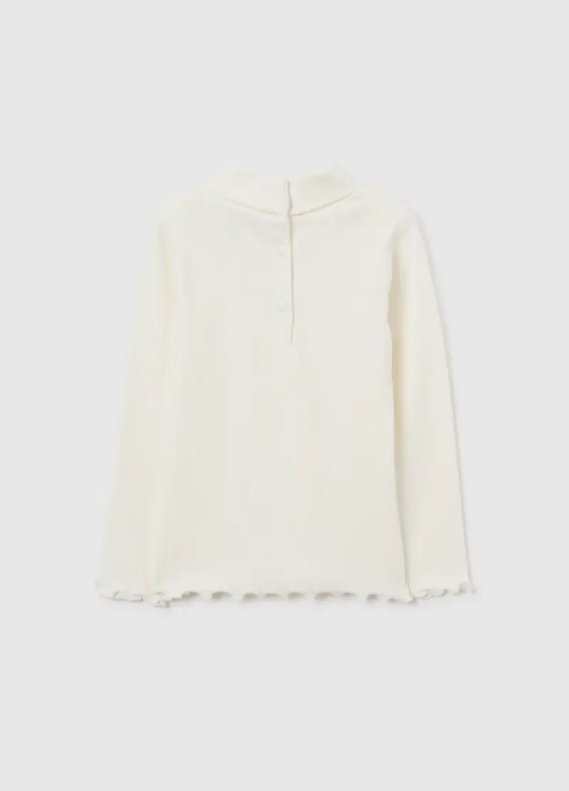 Maglietta Da Bimba In Misto Cotone Bianca Regular Fit, Bambina, Bianco miniatura 2