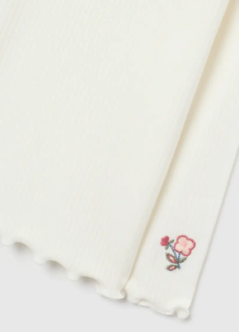 Maglietta Da Bimba In Misto Cotone Bianca Regular Fit, Bambina, Bianco miniatura 3