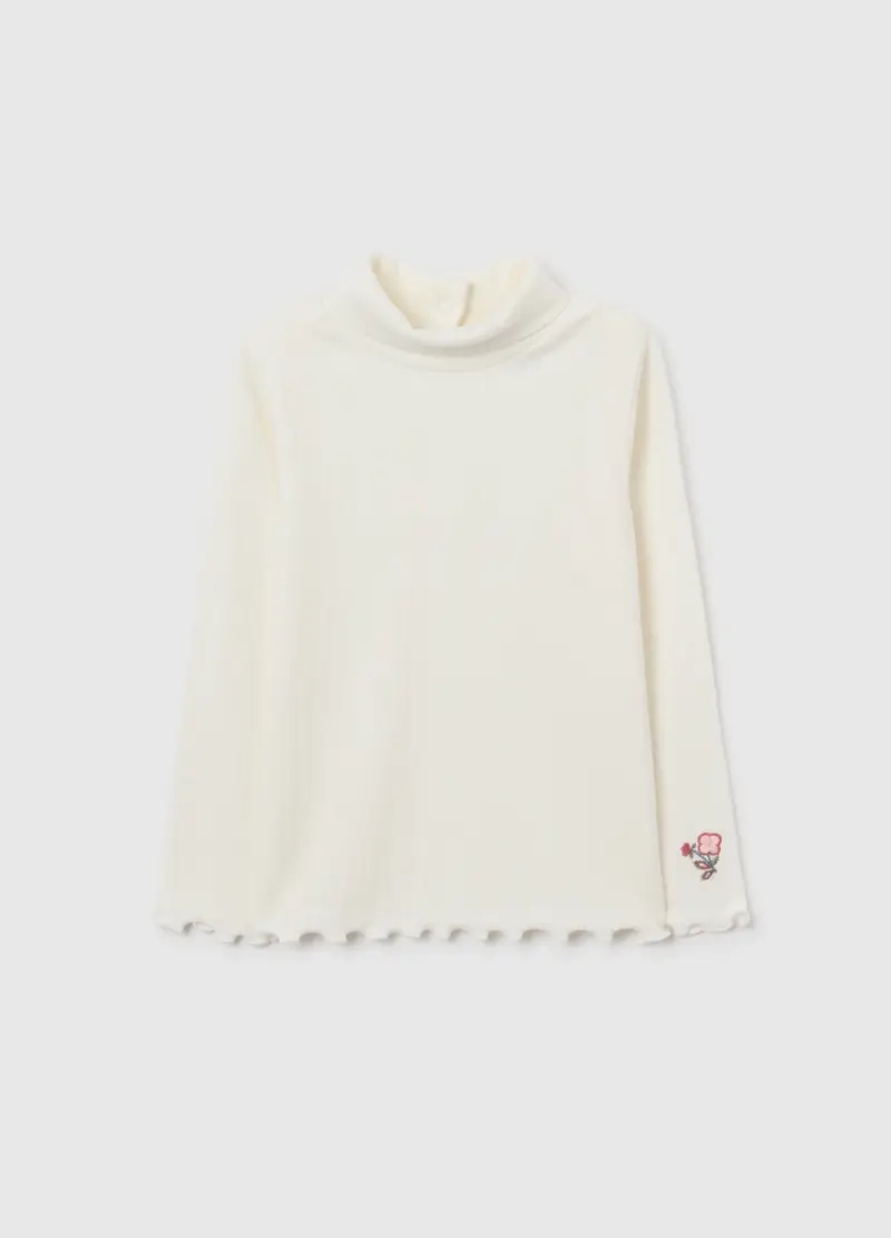 Maglietta Da Bimba In Misto Cotone Bianca Regular Fit, Bambina, Bianco