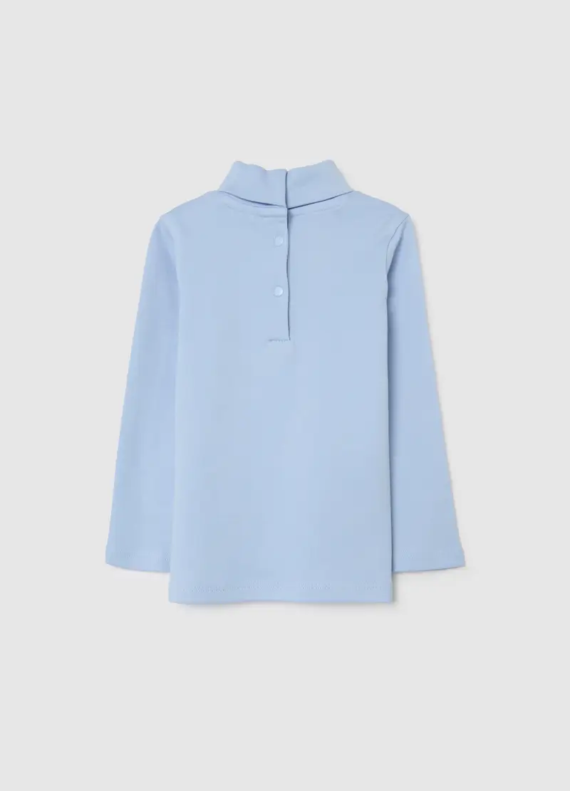 Maglietta Da Bimba In Puro Cotone Azzurra Regular Fit Con Stampa, Bambina, Azzurro miniatura 2