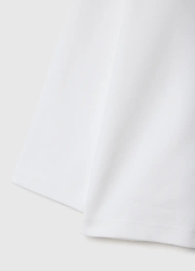 Maglietta Da Bimbo In Puro Cotone Bianca Regular Fit, Bambino, Bianco miniatura 3